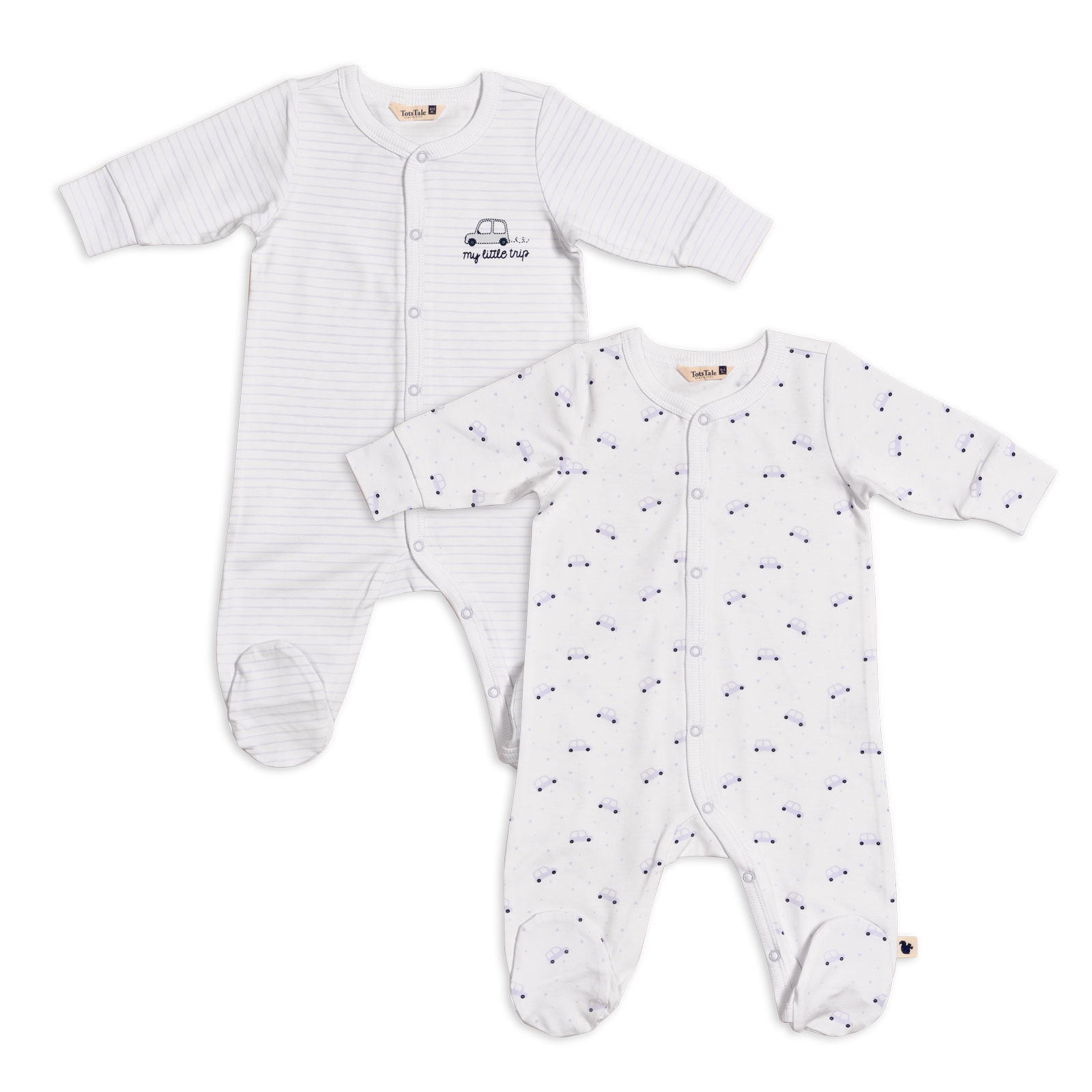 2 Pcs Footed Sleepsuit Set