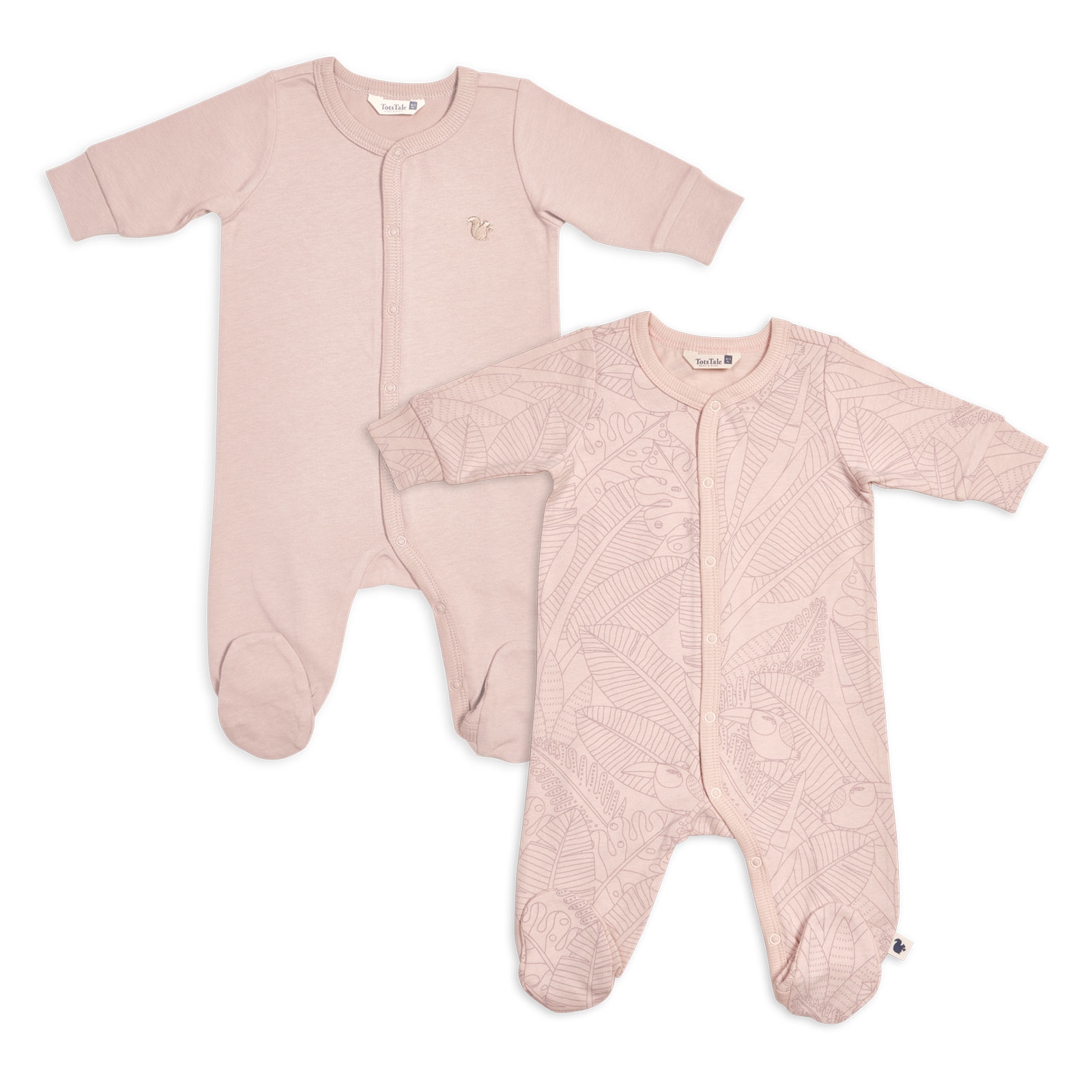 2 Pcs Footed Sleepsuit Set