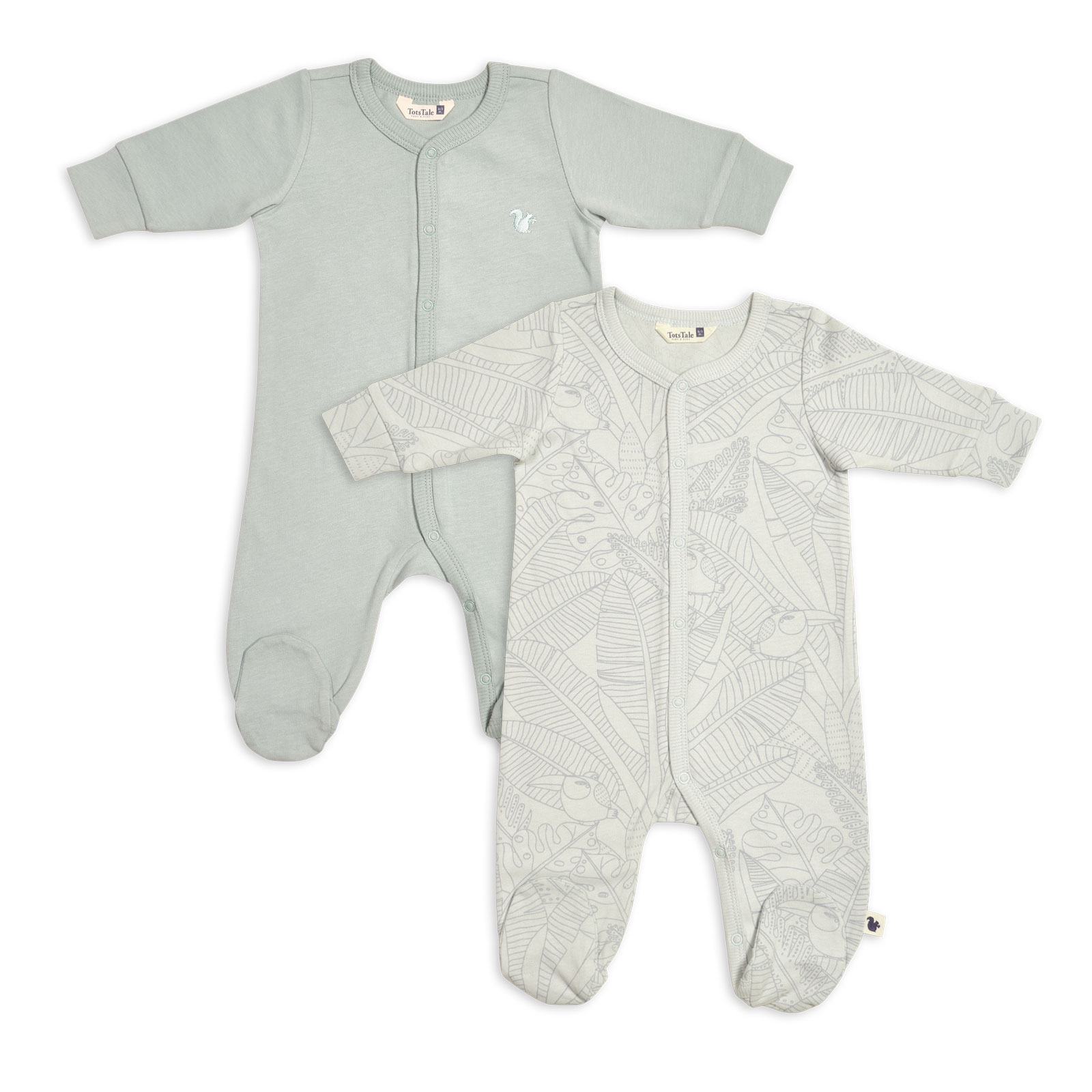 2 Pcs Footed Sleepsuit Set