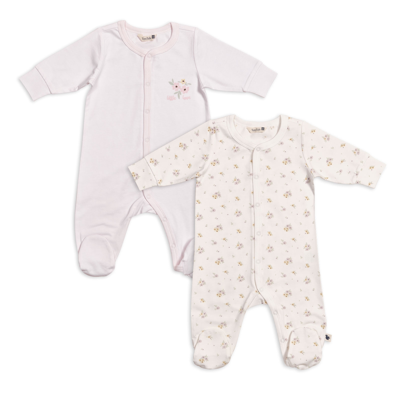 2 Pcs Footed Sleepsuit Set