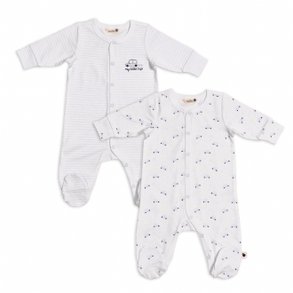 2 pcs Footed Sleepsuit Set 7